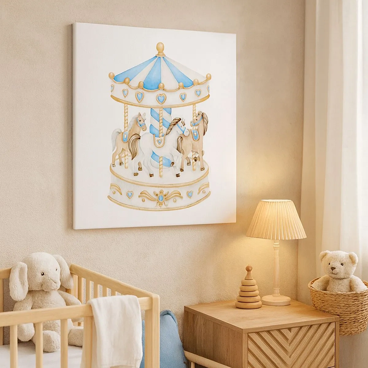 Lærredstryk - Billede på lærred - Sød barndom - 30x30 cm