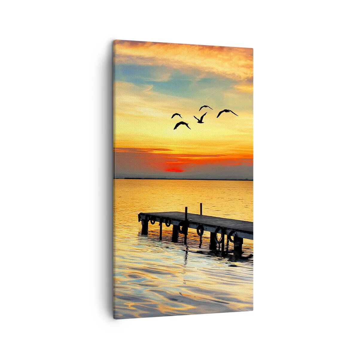 Lærredstryk - Billede på lærred - Returnering om aftenen - 45x80 cm