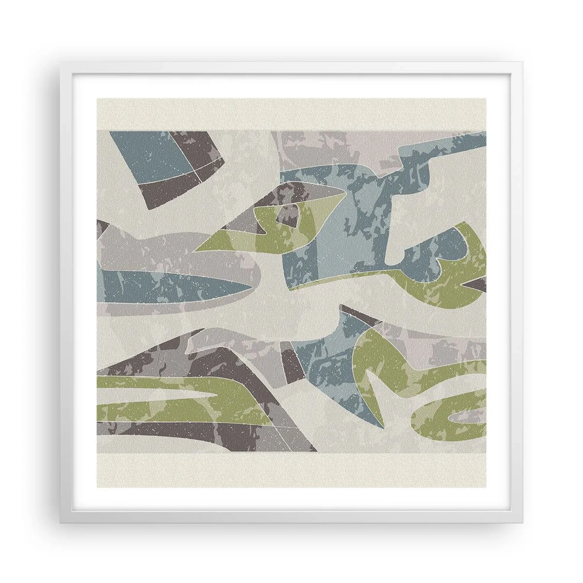 Plakat i hvid ramme - Komposition bag glas - 60x60 cm