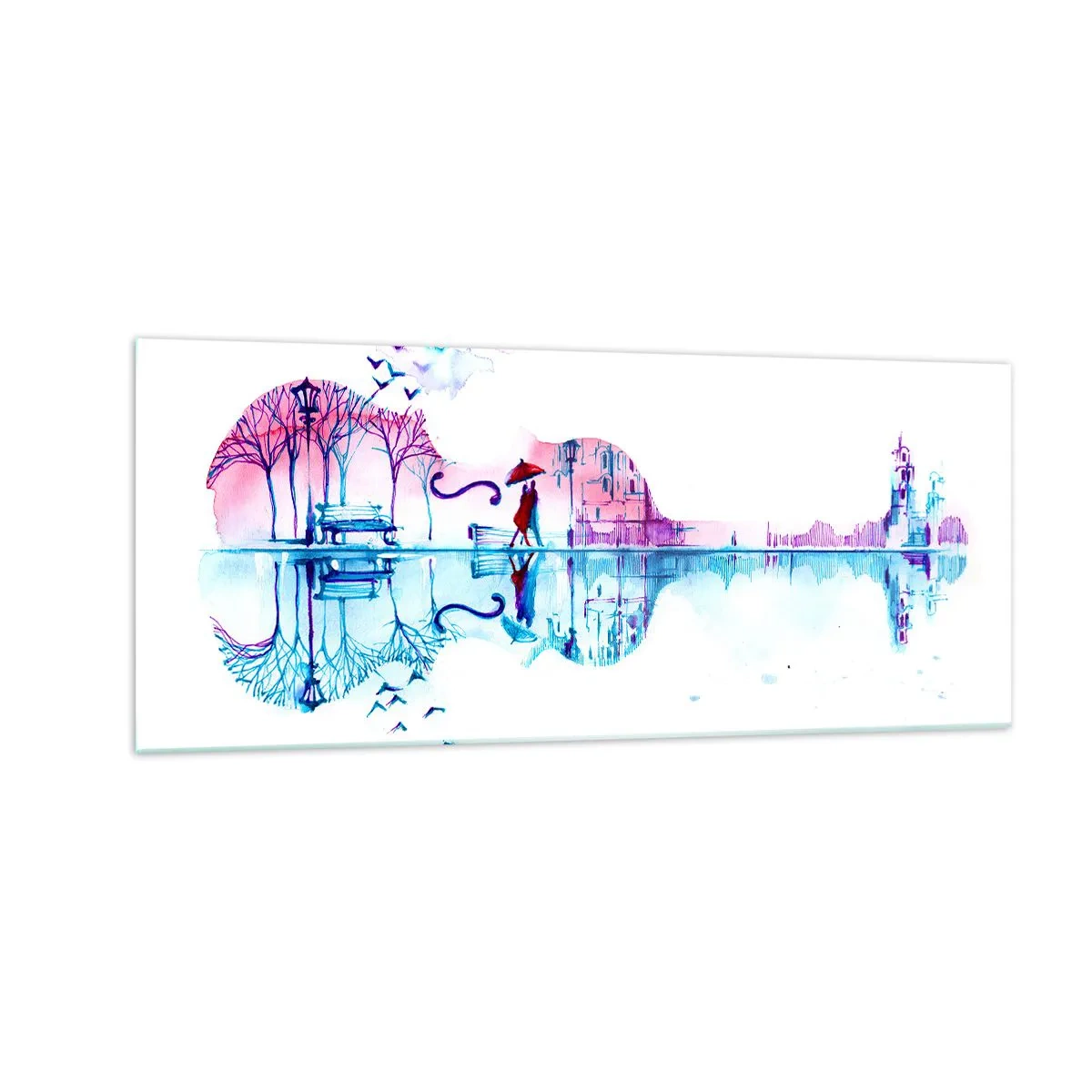 Billede på glas - Jeg vil bringe jer regnvejrssange - 100x40 cm