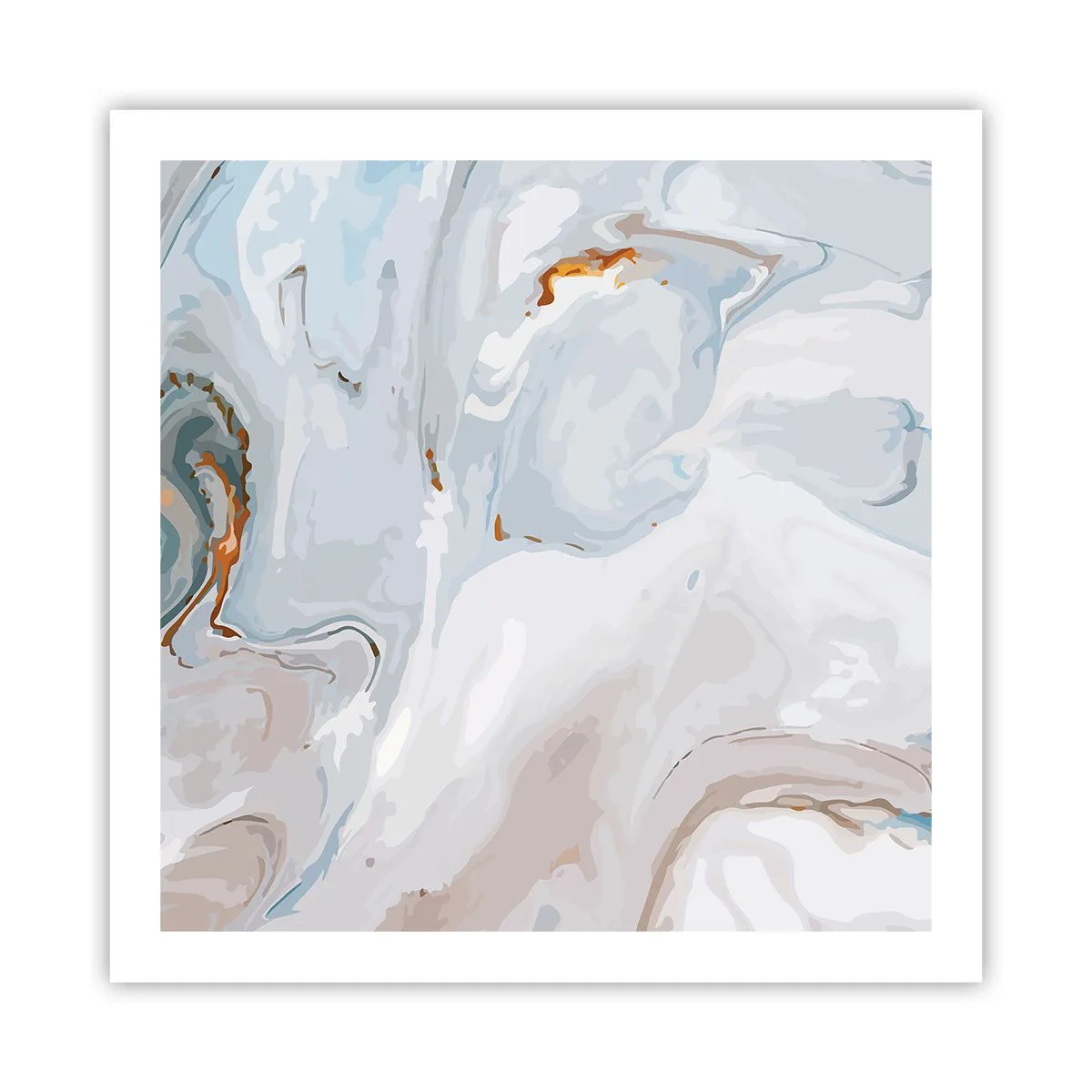 Plakat - Hvid opløftet - 60x60 cm