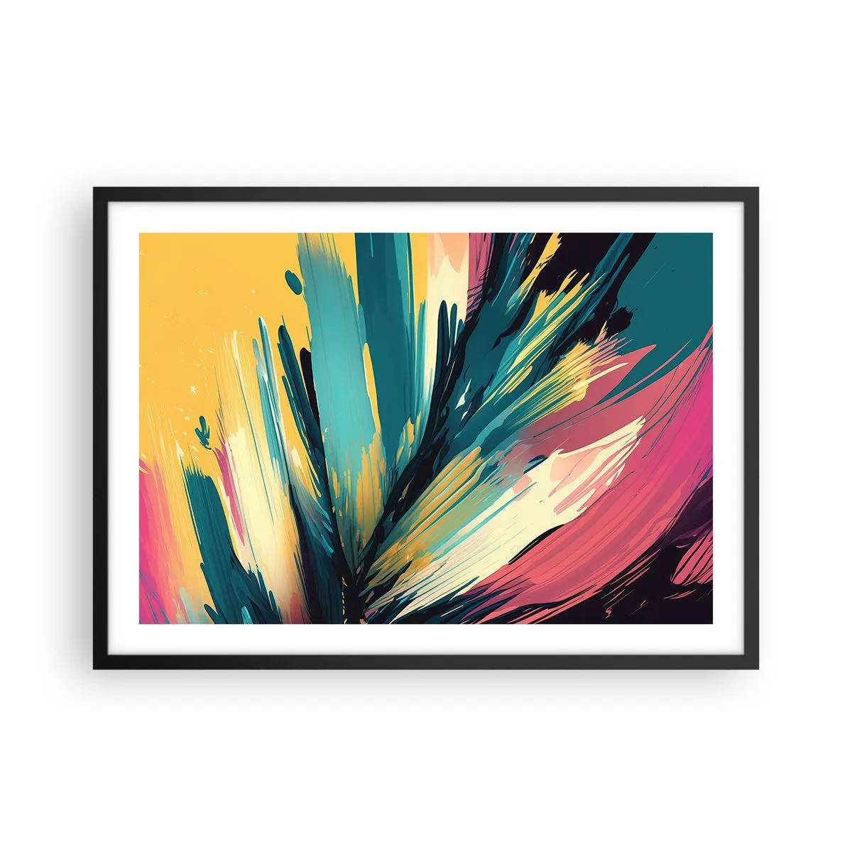 Plakat i sort ramme - Komposition - en eksplosion af glæde - 70x50 cm