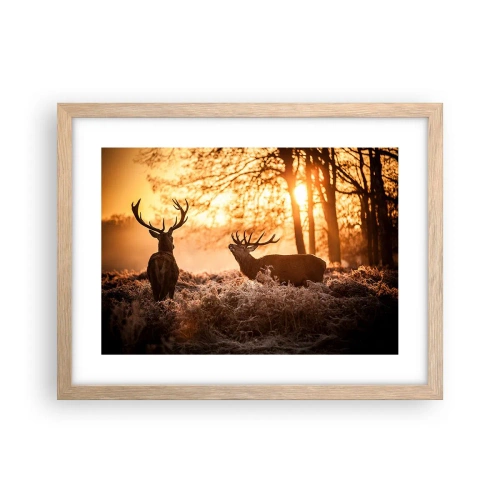 Plakat i ramme af lyst egetræ - En jægerdrøm - 40x30 cm