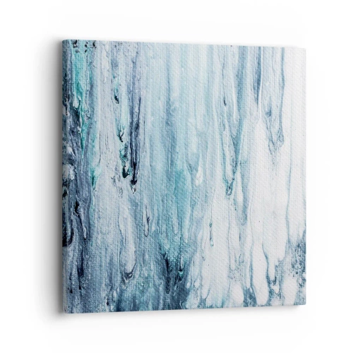 Lærredstryk - Billede på lærred - Blå istapper - 30x30 cm