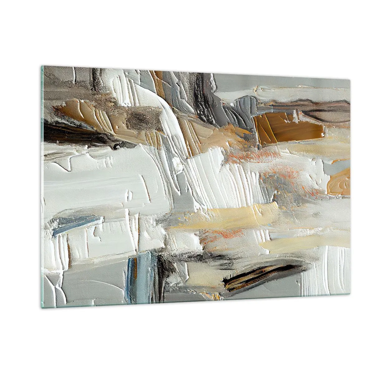 Billede på glas - Farverige lagdelinger - 120x80 cm