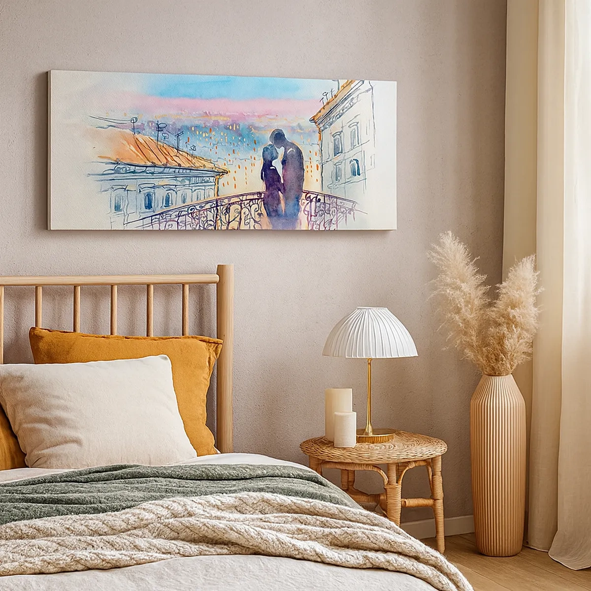 Lærredstryk - Billede på lærred - Parisiske elskere - 30x30 cm