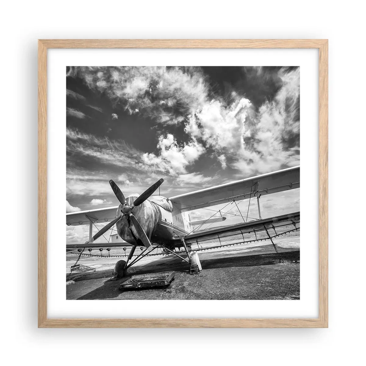 Plakat i ramme af lyst egetræ - Jeg kan ikke vente! - 50x50 cm