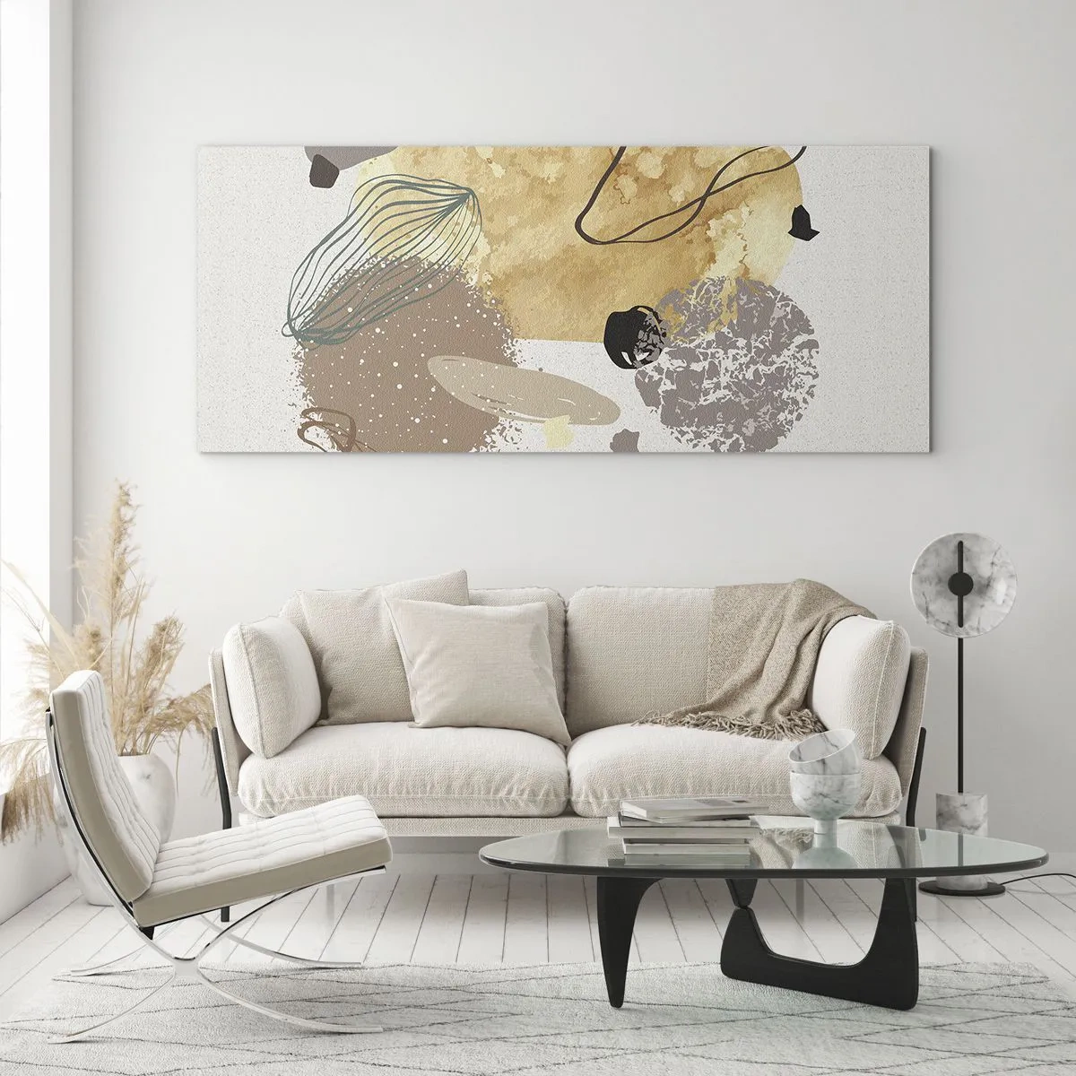 Billede på glas - Anvendt plumkologi - 100x40 cm