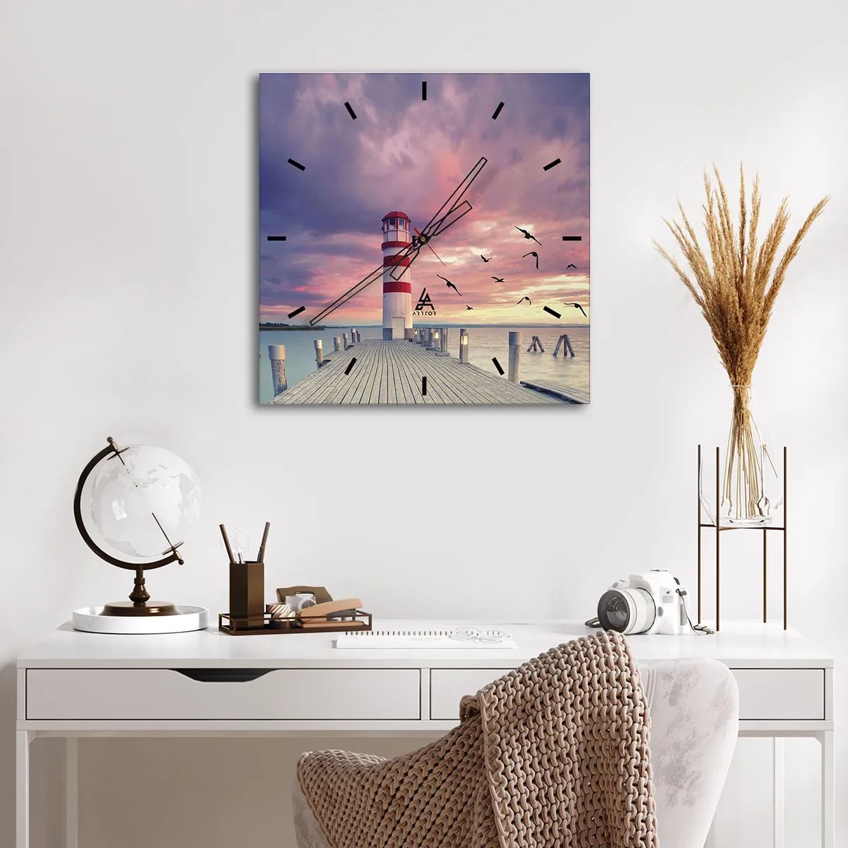 Vægur, Uret - Det er tid til havnen - 40x40 cm