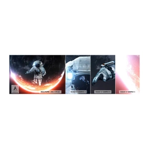 Prøve Fototapet Selvklæbende Deluxe Sticker - Må jeg blive lidt længere? - Astronaut, Kosmos, Kosmonaut - 100x30 cm