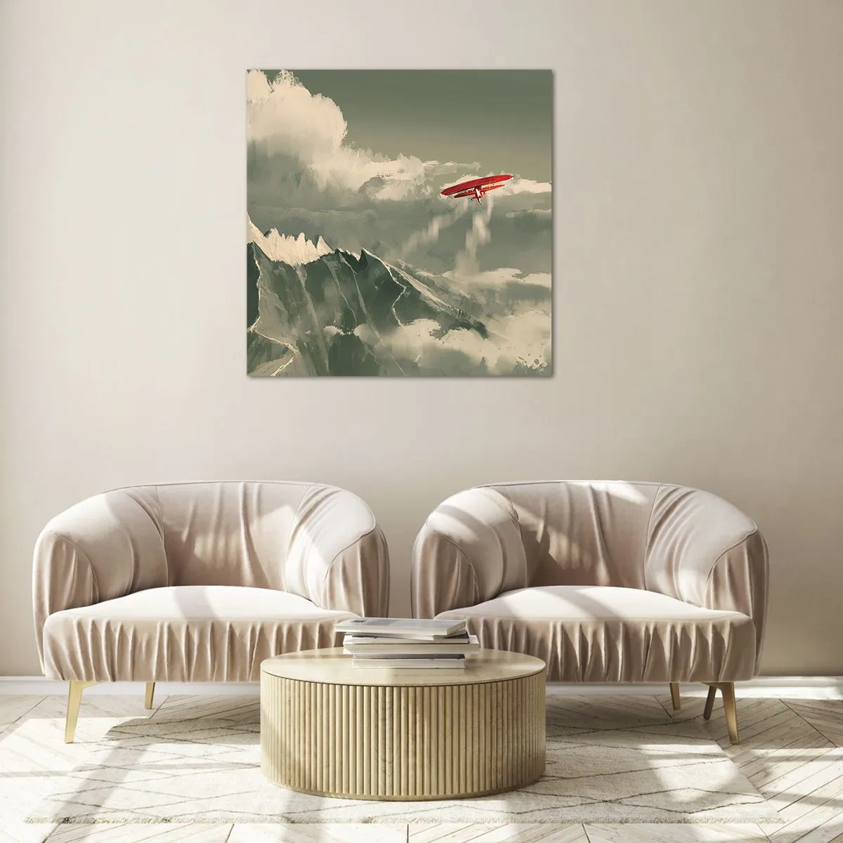 Billede på glas - Frygtløs pioner - 60x60 cm