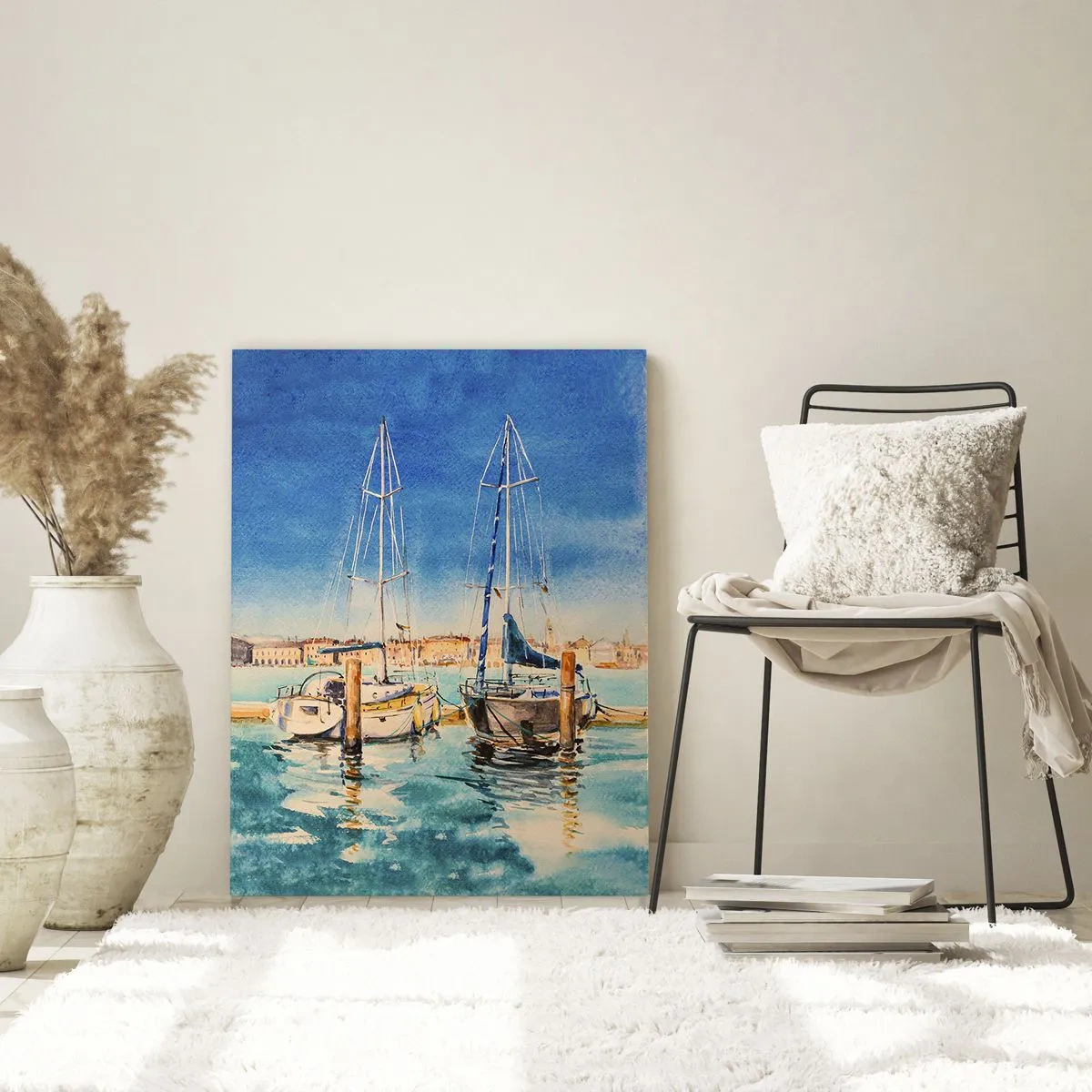 Billede på glas - Solrig lagune - 50x70 cm
