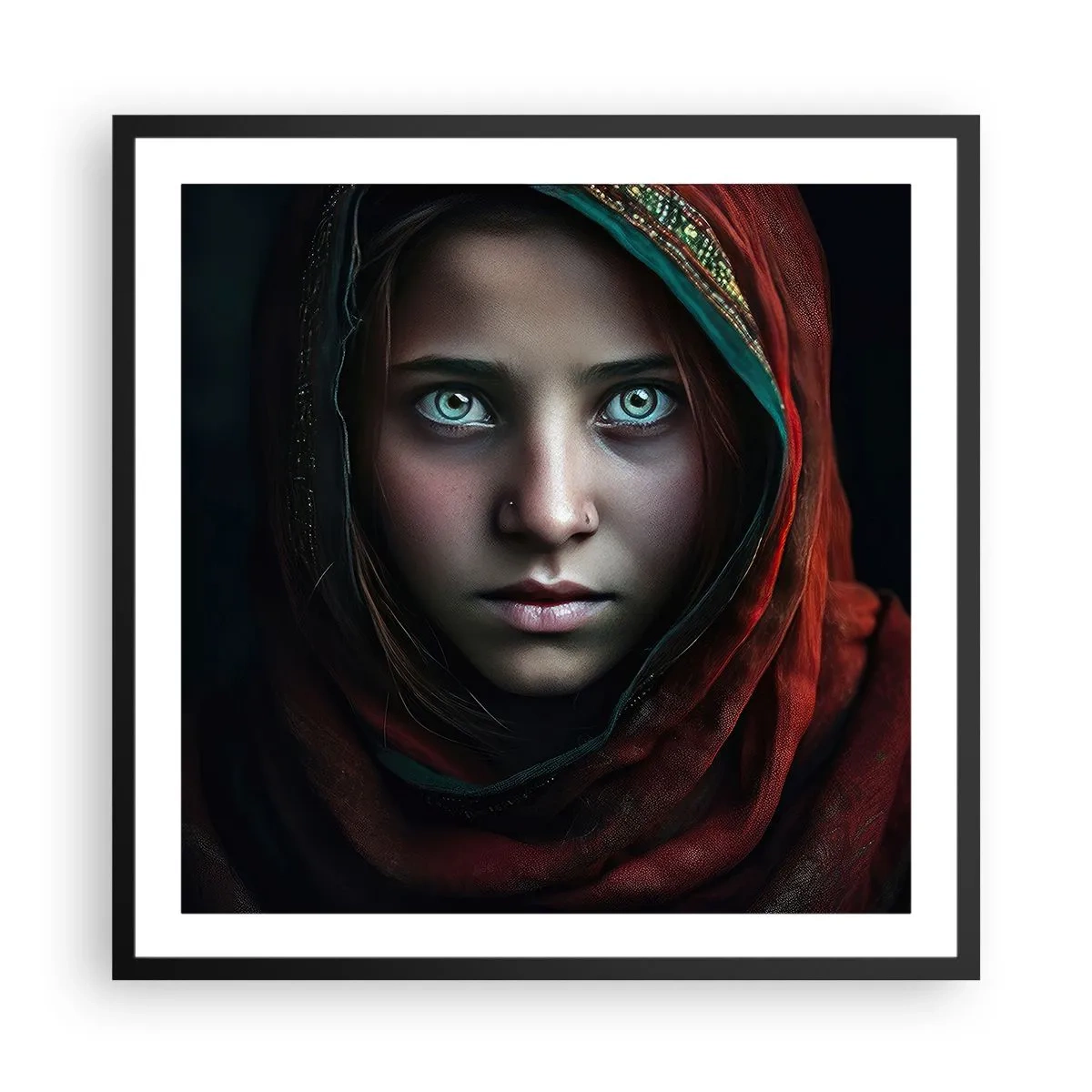 Plakat i sort ramme - Østens prinsesse - 60x60 cm