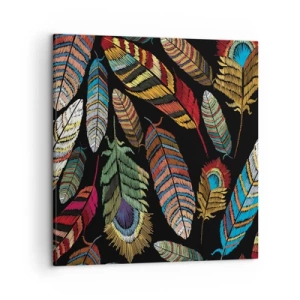 Lærredstryk - Billede på lærred - Fuglekarneval - 50x50 cm