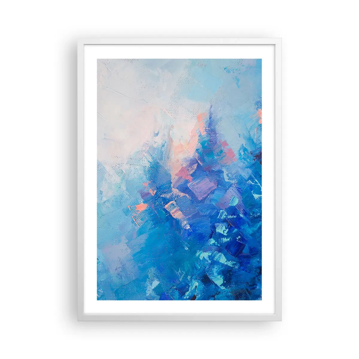 Plakat i hvid ramme - Vinter abstraktion - 50x70 cm