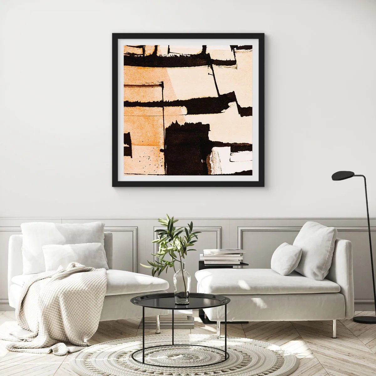 Plakat i sort ramme - Og alligevel orden - 30x30 cm