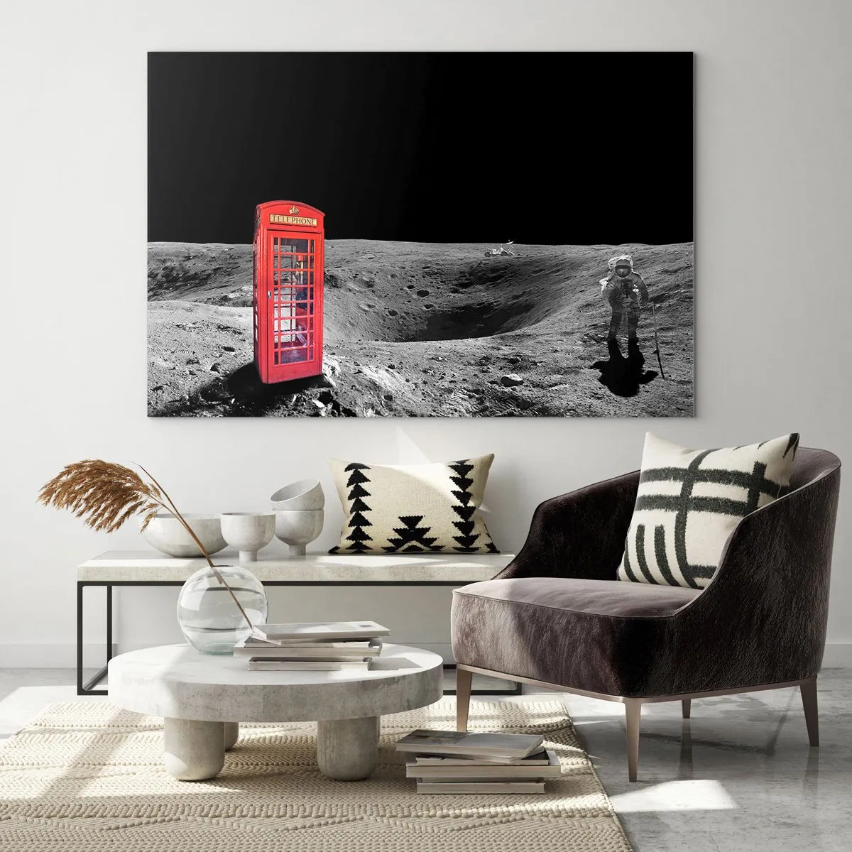 Billede på glas - Kosmisk vittighed - 120x80 cm