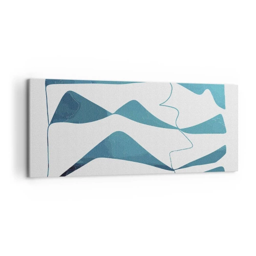 Lærredstryk - Billede på lærred - Abstraktion: en turkis sammensætning - 120x50 cm