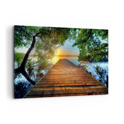 Lærredstryk - Billede på lærred - Tag dig god tid, sæt dig ned - 120x80 cm