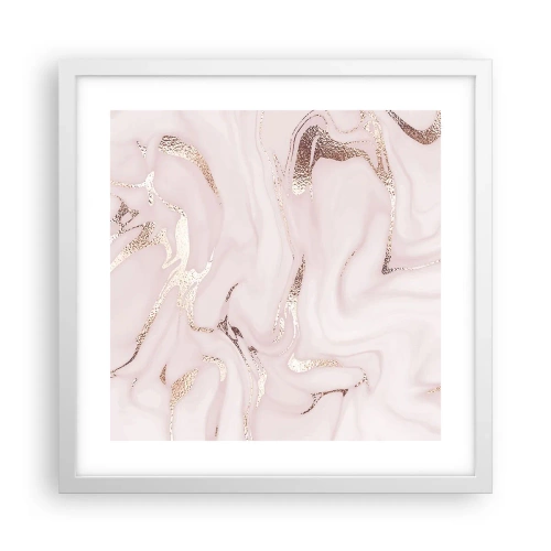 Plakat i hvid ramme - I et lyserødt tørklæde - 40x40 cm