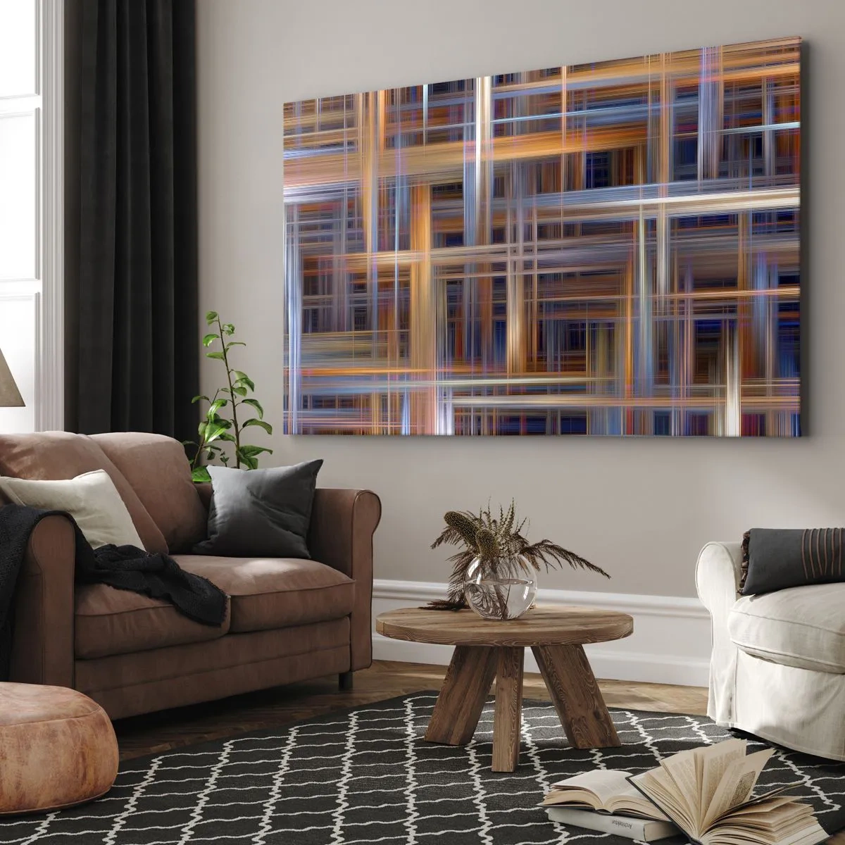 Lærredstryk - Billede på lærred - Vævet af lys - 100x70 cm