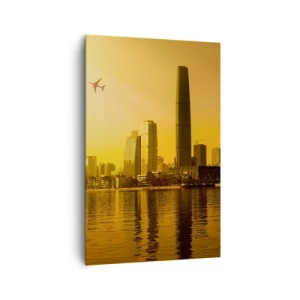 Lærredstryk - Billede på lærred - Gylden by - 80x120 cm