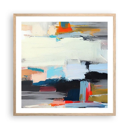 Plakat i ramme af lyst egetræ - Er der en metode? - 60x60 cm