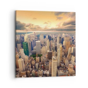 Lærredstryk - Billede på lærred - En forgyldt metropol - 70x70 cm