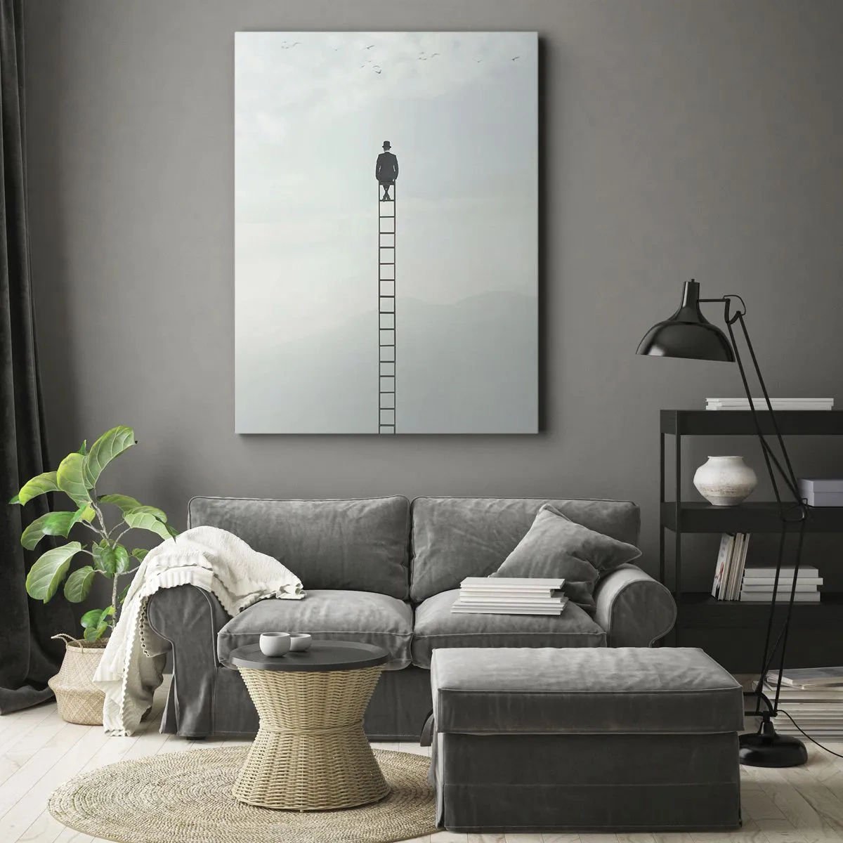 Lærredstryk - Billede på lærred - Stig yderligere - 45x80 cm