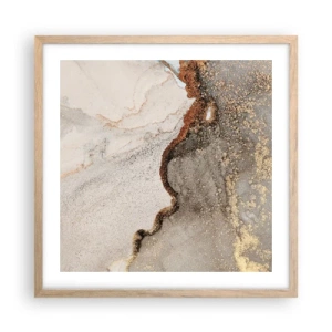 Plakat i ramme af lyst egetræ - På farvegrænsen - 50x50 cm