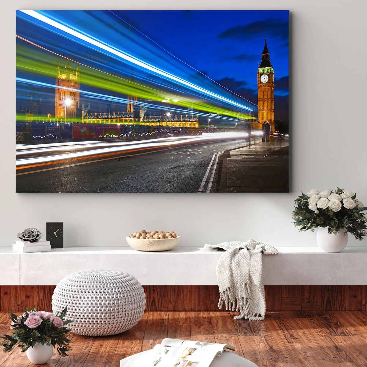 Lærredstryk - Billede på lærred - Under Big Ben's øjne - 100x70 cm