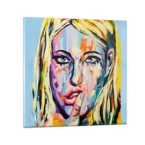 Billede på glas - Se hende lige i øjnene - 40x40 cm