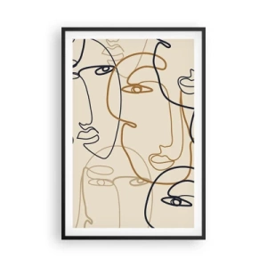 Plakat i sort ramme - Portræt ganget med hinanden - 61x91 cm