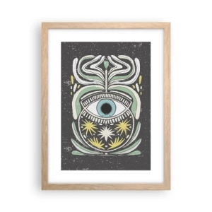 Plakat i ramme af lyst egetræ - Stammeritualer - 30x40 cm