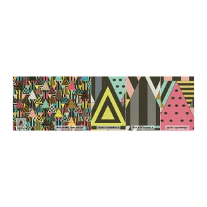 Prøve Fototapet Premium Canvas - I takt på tre - Abstraktion, Stykke, Trekanter - 100x30 cm