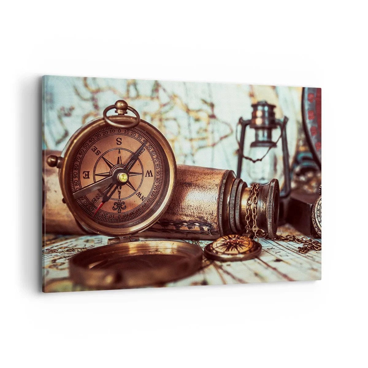 Lærredstryk - Billede på lærred - Der venter dig et pirateventyr i Caribien - 120x80 cm