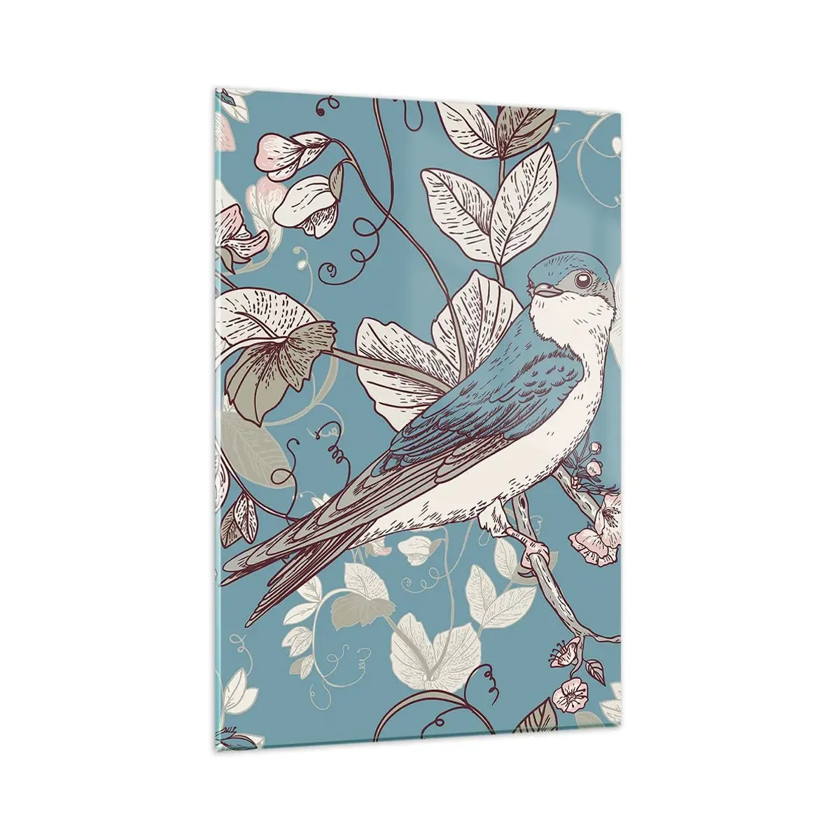 Billede på glas - I de hvide skove kvidrende og sølvfarvede - 80x120 cm