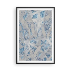 Plakat i sort ramme - I en gråblå labyrint - 61x91 cm
