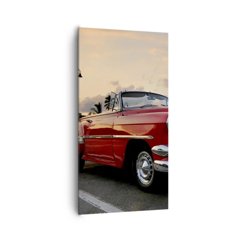 Lærredstryk - Billede på lærred - Den røde varme i troperne - 65x120 cm