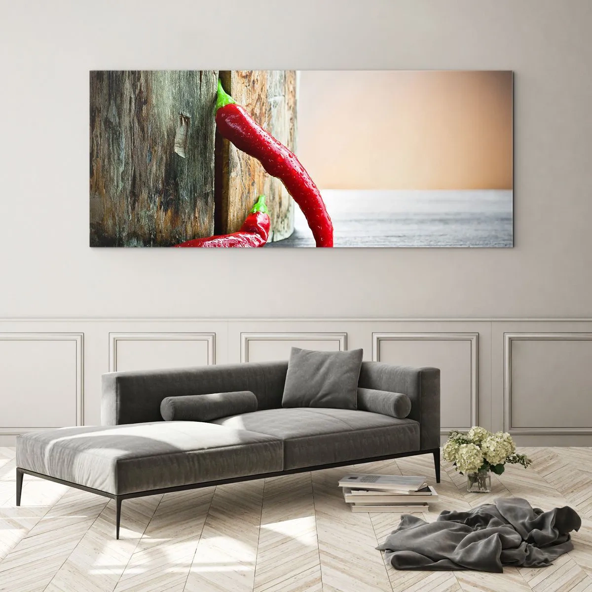 Billede på glas - Red hot chili peppers - 90x30 cm