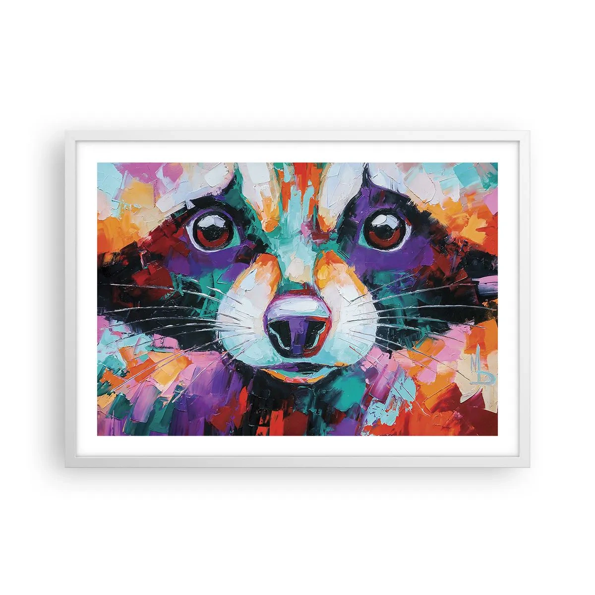 Plakat i hvid ramme - Kun gode følelser - 70x50 cm