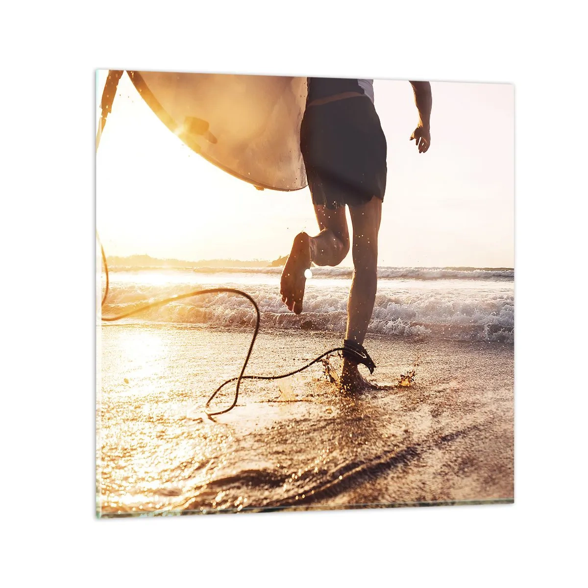 Billede på glas - For at møde bølgen - 50x50 cm