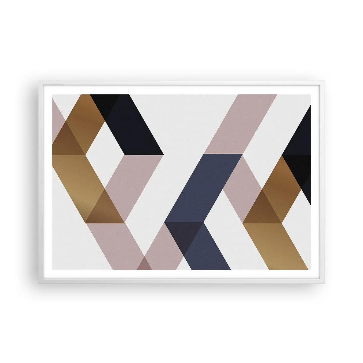 Plakat i hvid ramme - Planer og vinkler - 100x70 cm