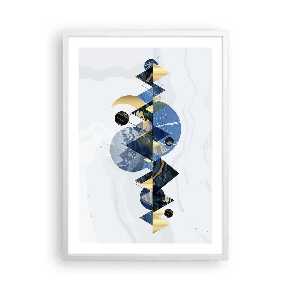 Plakat i hvid ramme - Geometrisk landskab - 50x70 cm