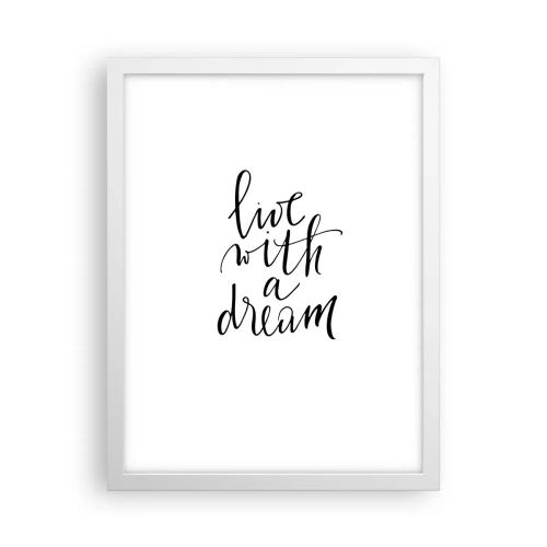 Plakat i hvid ramme - Of course - 30x40 cm