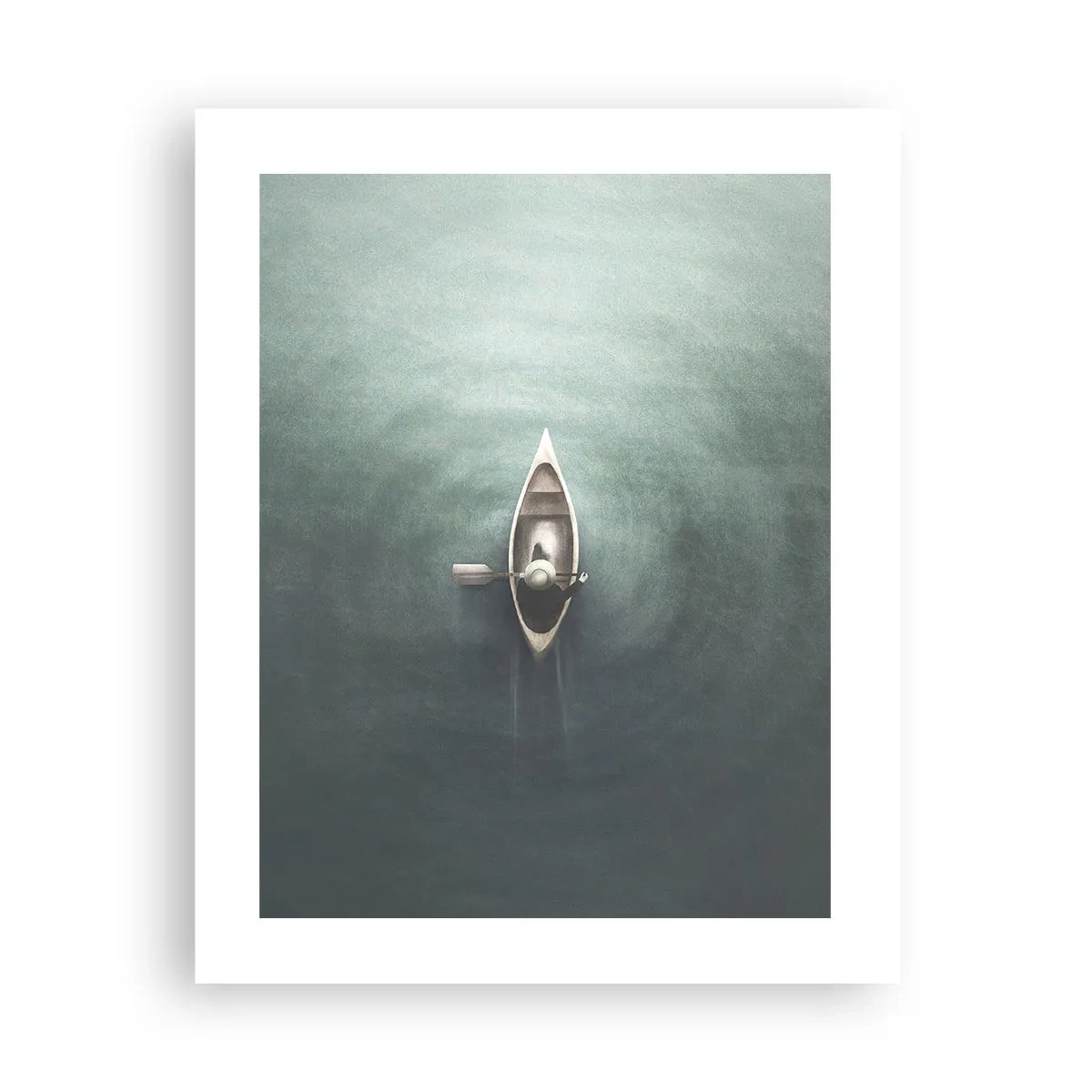 Plakat - På tværs af en månelyst sø - 40x50 cm