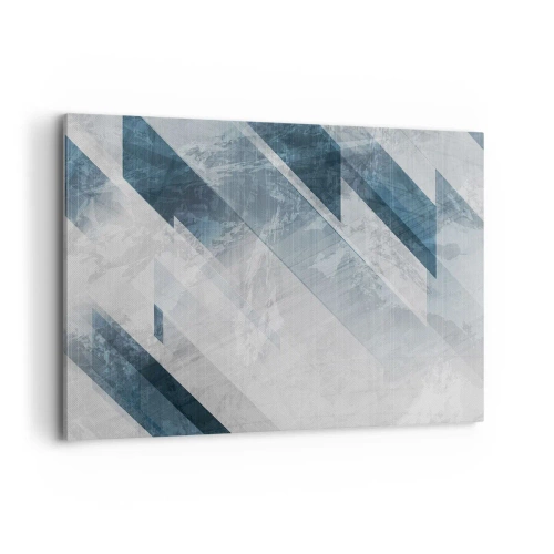 Lærredstryk - Billede på lærred - Rumlig komposition - bevægelse af gråtoner - 100x70 cm