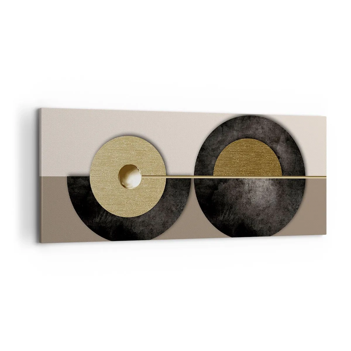 Lærredstryk - Billede på lærred - Variationer omkring en cirkel - 120x50 cm