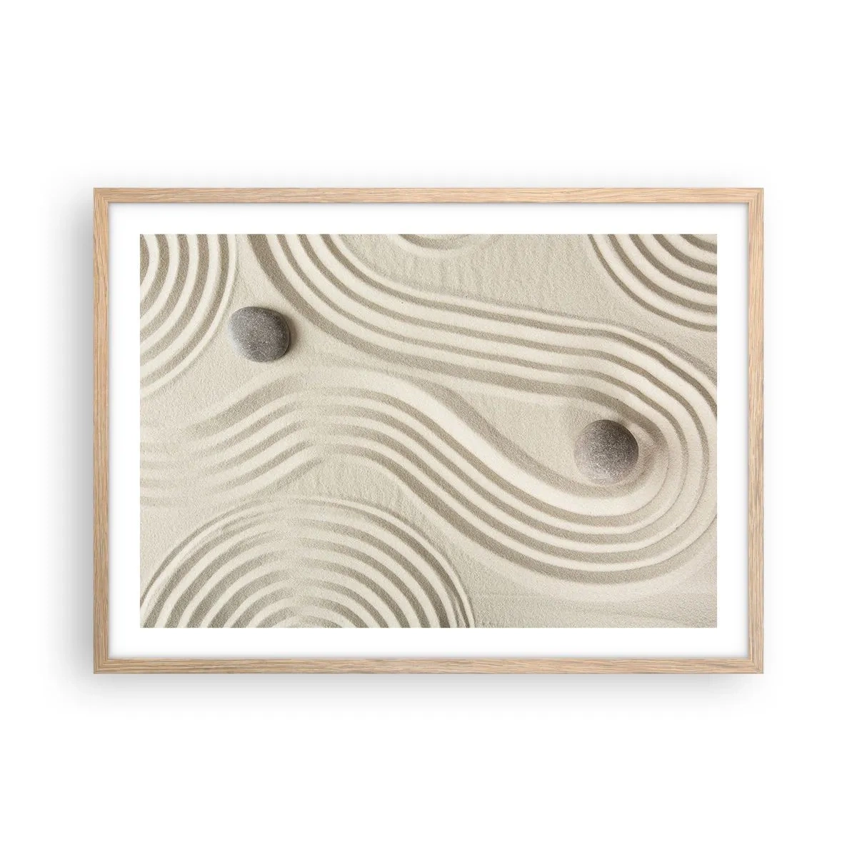 Plakat i ramme af lyst egetræ - Et strejf af varme - 70x50 cm