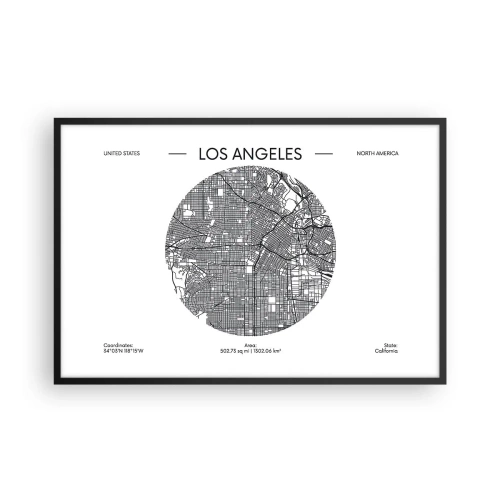 Plakat i sort ramme - Los Angeles' anatomi - 91x61 cm